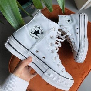 White Platform Converse
